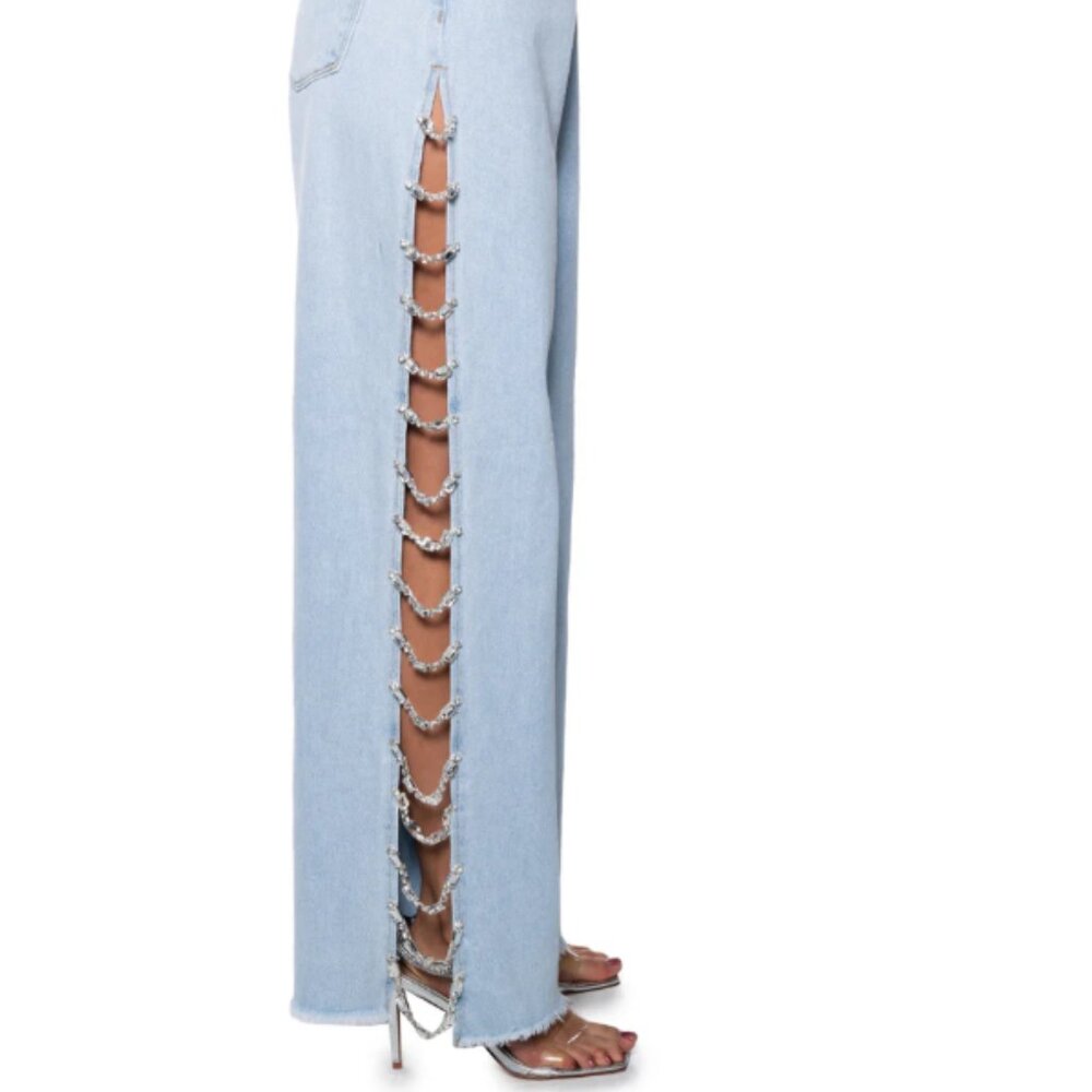 Covered In Diamonds Relaxed Jeans Sz 15